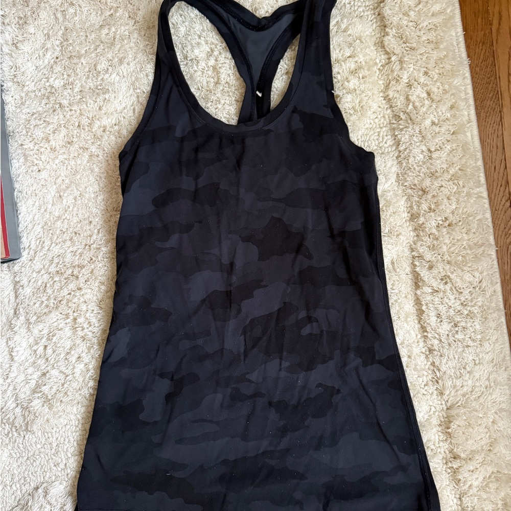 Lululemon Athletica Black Camouflage Tank Top